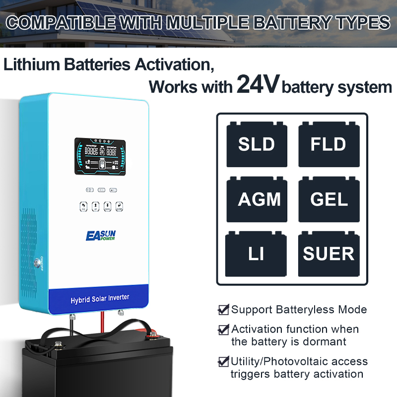 EASUN POWER 4KW 24V Hybrid Inv - Grid Tie Inverter Limiter 2000W review and price